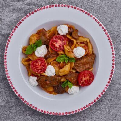 homemade orecchiette with lamb